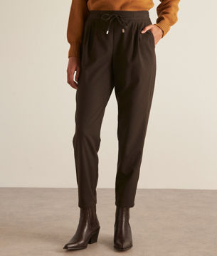 Picture of FLYNN BROWN FLUID CARROT TROUSERS
